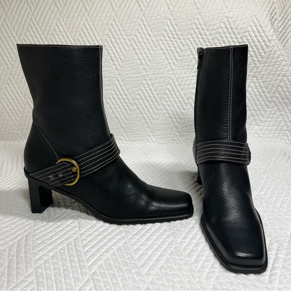 Etienne Aigner Jumper Leather Boots, Black, Size 8.5N, EUC, Excellent Condition